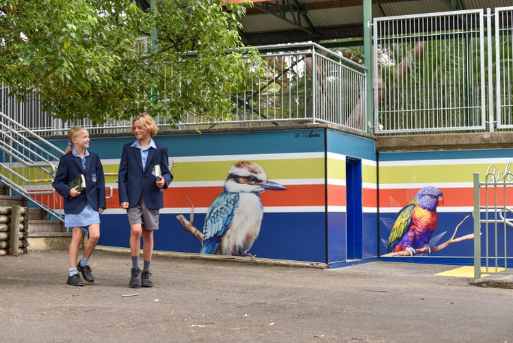 Student leaders walking near Wahru