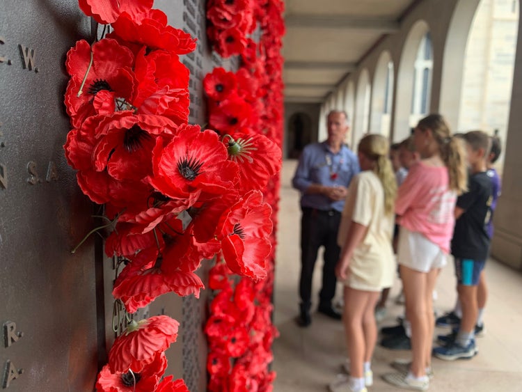 Students at War Memorial